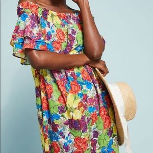 Allihop Anthropologie Floral Off Shoulder Dress